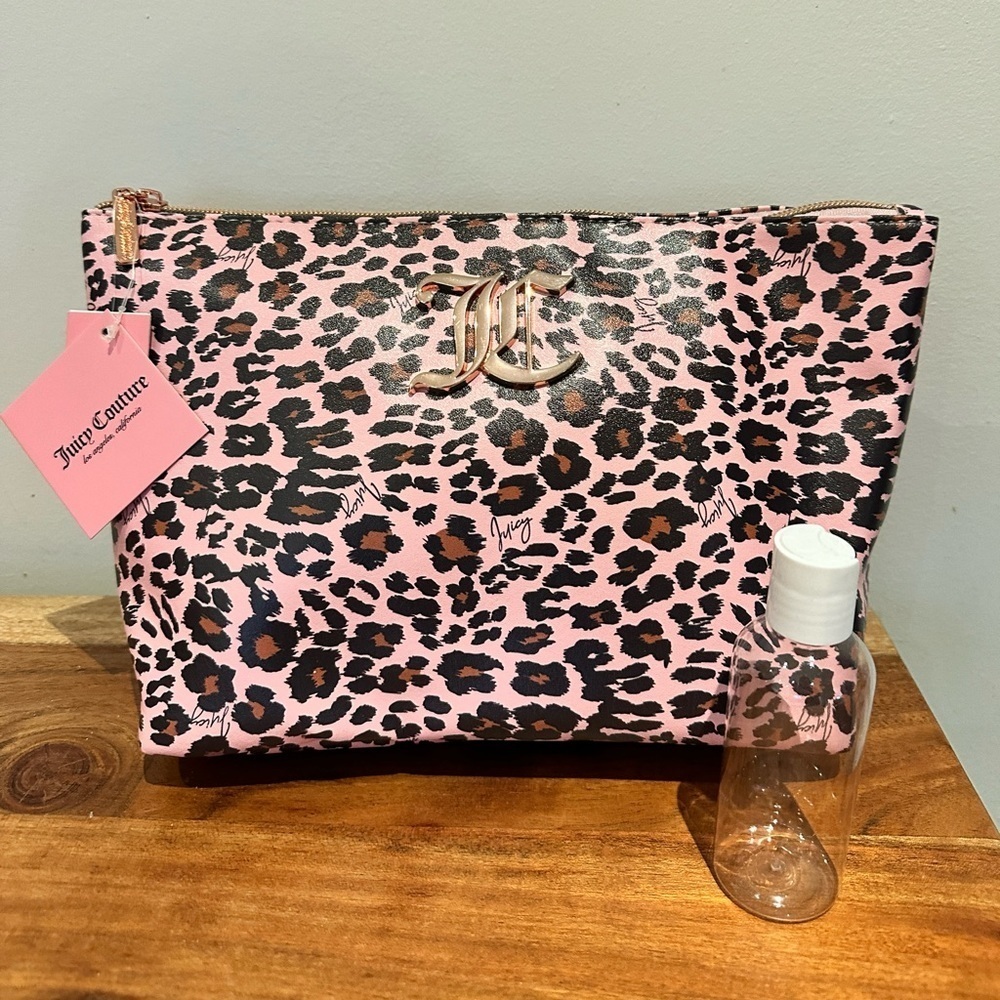 Juicy Couture Makeup Bag Pink Leopard New With Tags